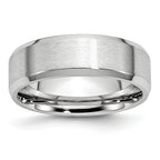 Brushed and Polished Beveled Edge Cobalt Wedding Band 7mm