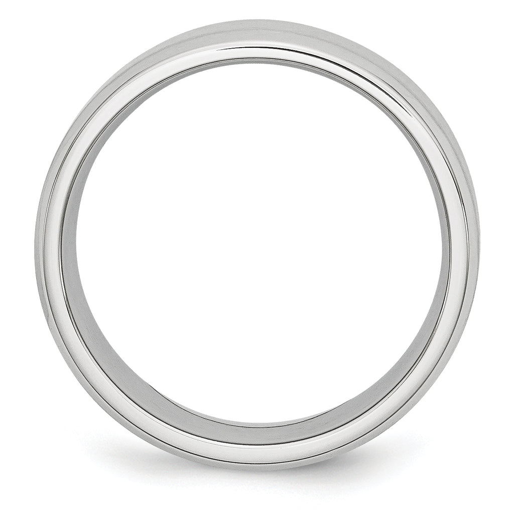 Chisel Cobalt Satin and Polished Beveled Edge 8mm Band