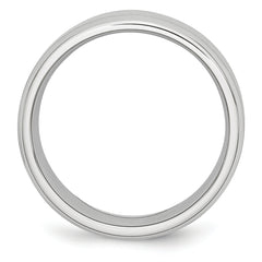 Chisel Cobalt Satin and Polished Beveled Edge 8mm Band