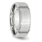 Brushed and Polished Beveled Edge Cobalt Wedding Band 8mm