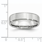 Brushed Beveled Edge Cobalt Wedding Band 6mm