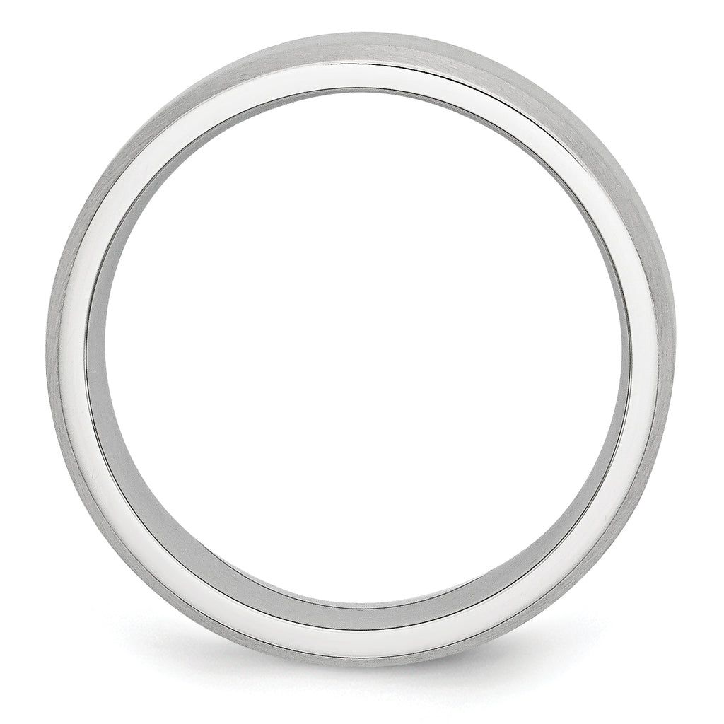 Brushed Beveled Edge Cobalt Wedding Band 7mm
