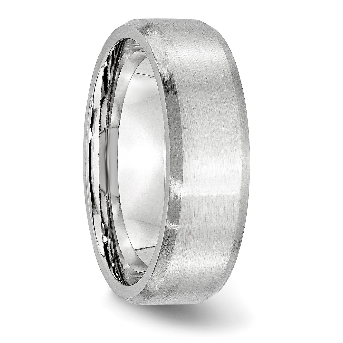Chisel Cobalt Beveled Edge Satin 7mm Band