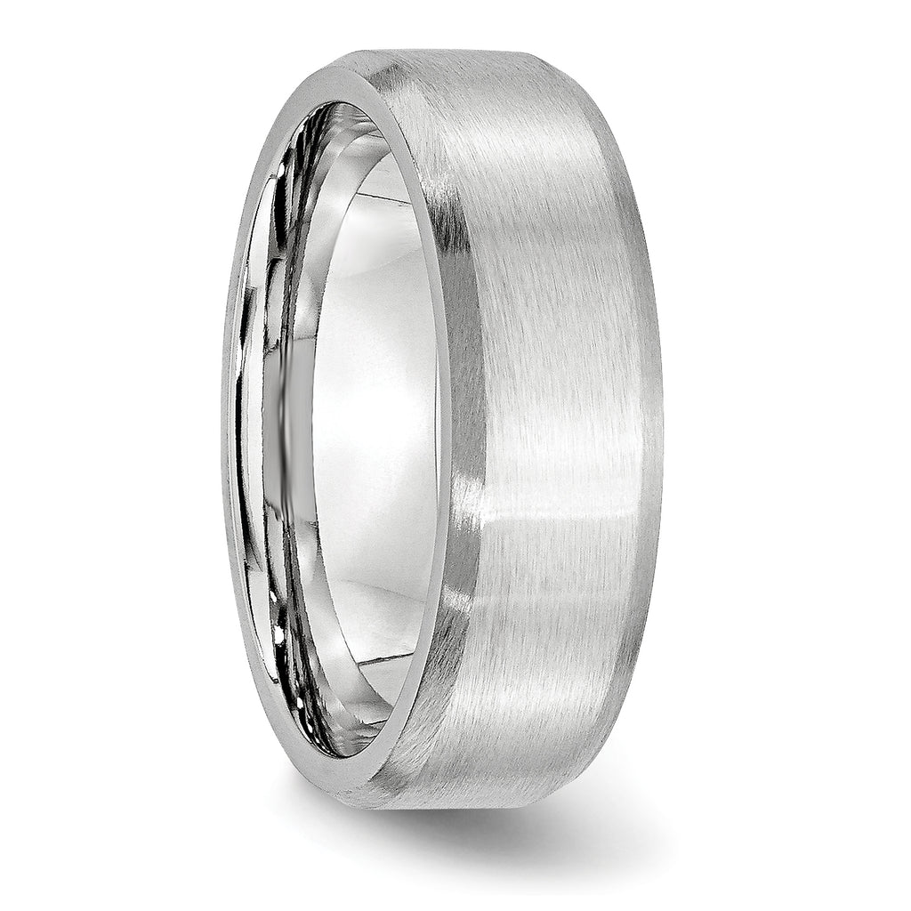 Chisel Cobalt Beveled Edge Satin 7mm Band