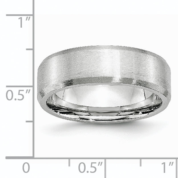 Chisel Cobalt Beveled Edge Satin 7mm Band