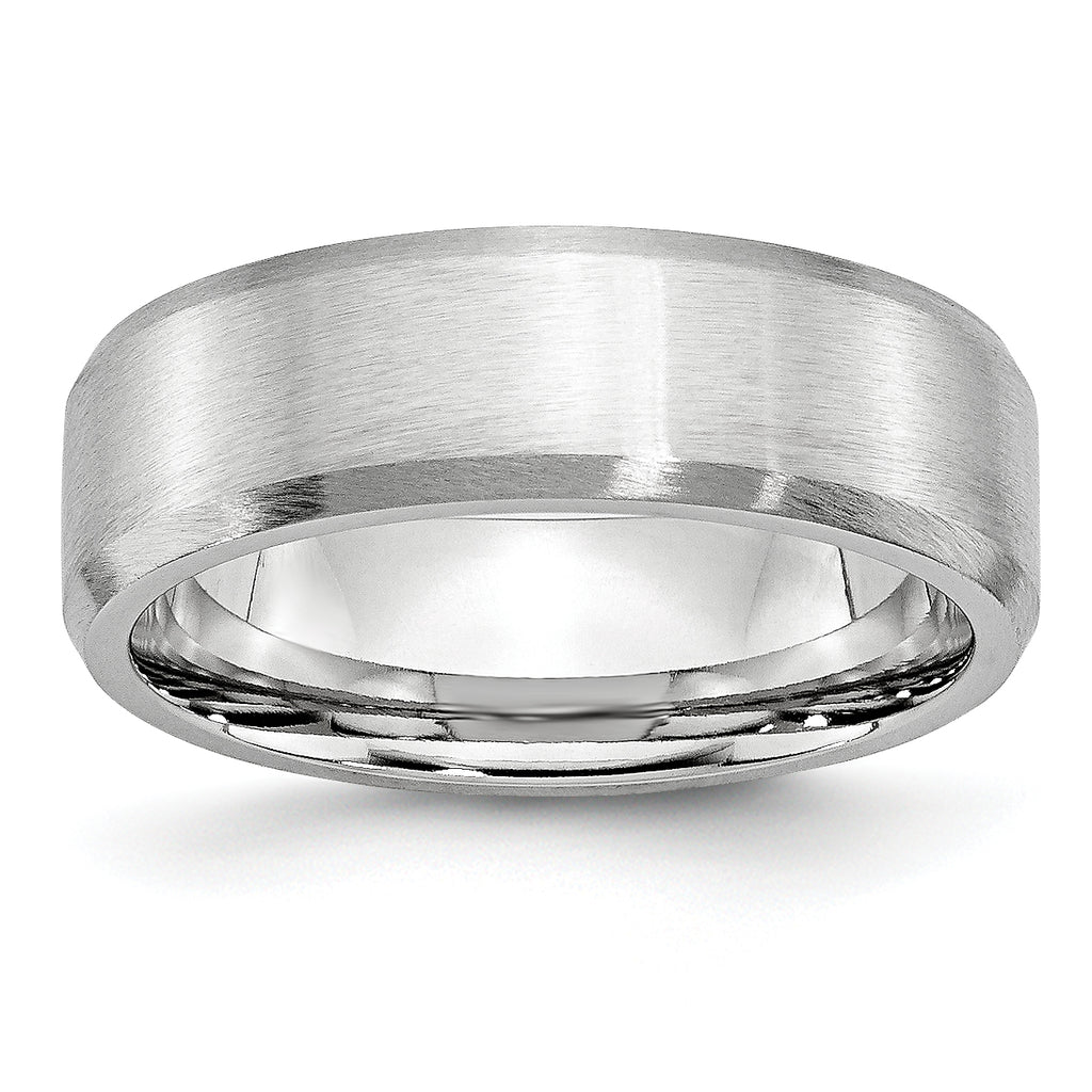 Chisel Cobalt Beveled Edge Satin 7mm Band