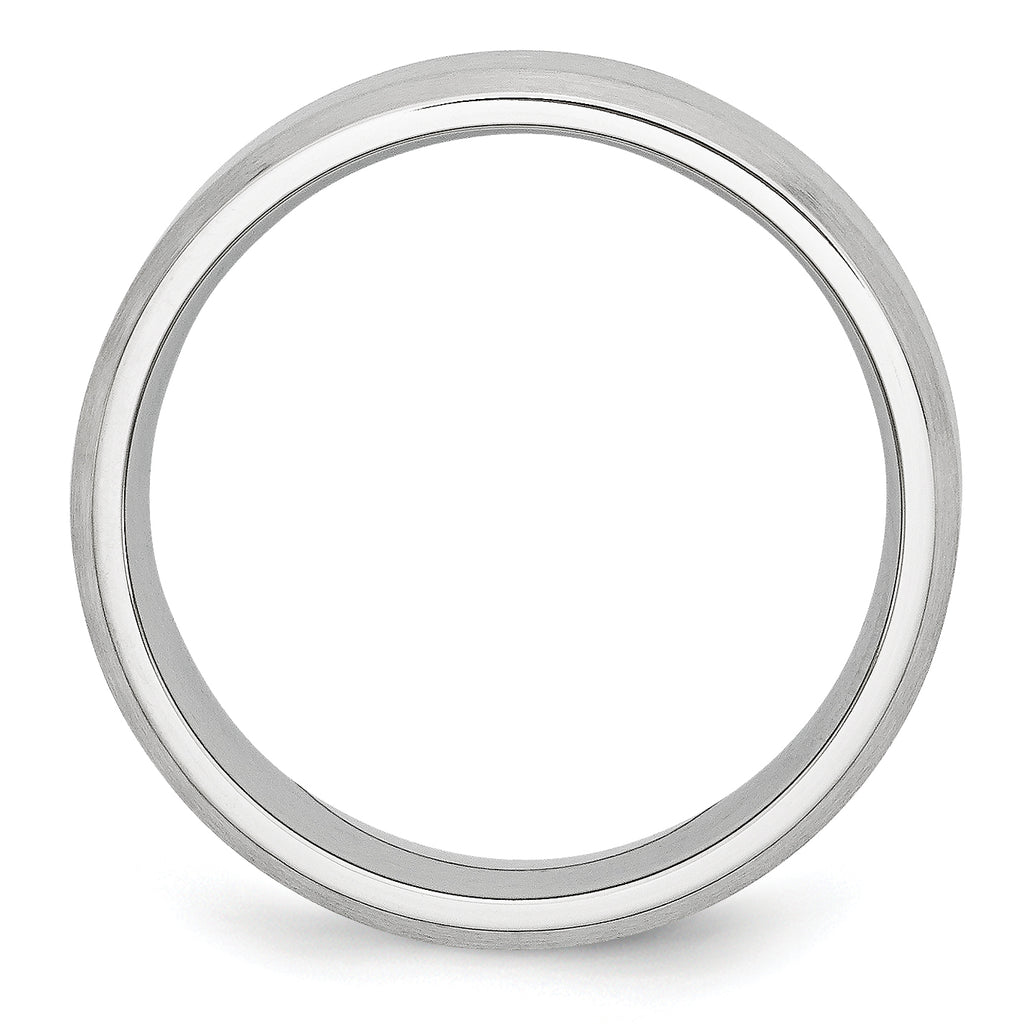 Brushed Beveled Edge Cobalt Wedding Band 8mm