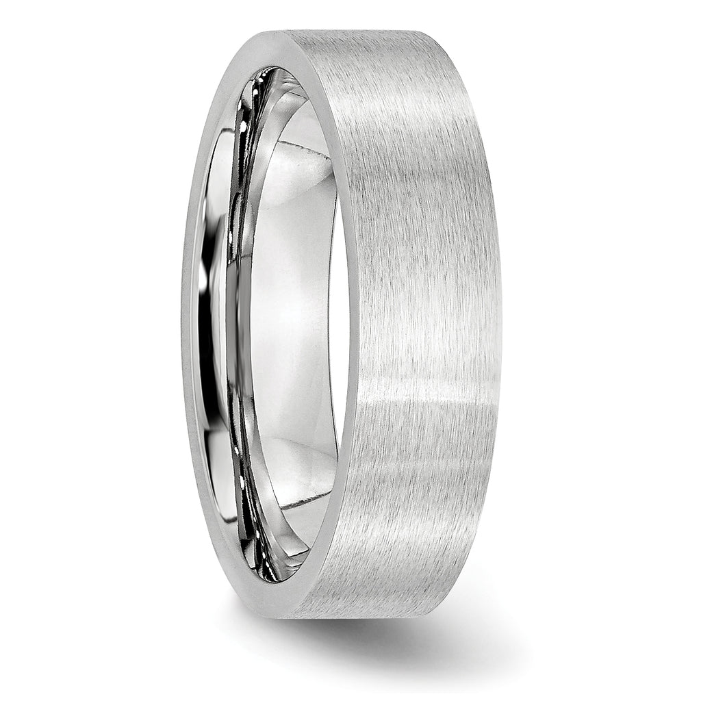 Brushed Cobalt Wedding Band 6mm