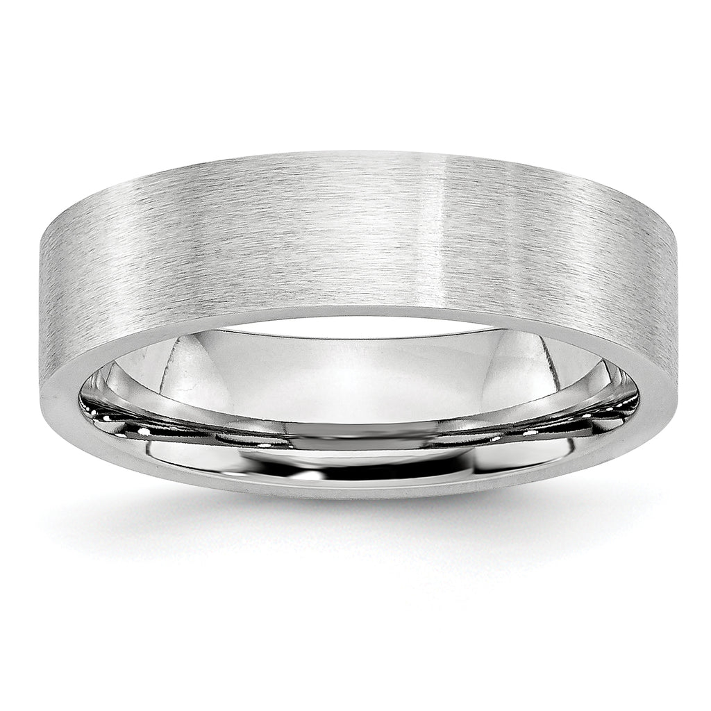 Brushed Cobalt Wedding Band 6mm