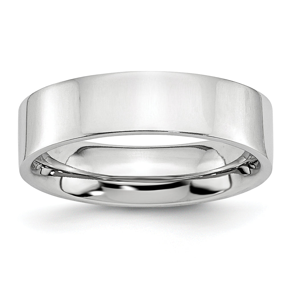 Polished Cobalt Wedding Band 6mm