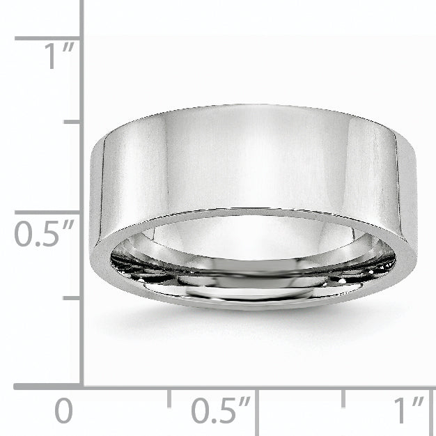 Cobalt Flat Polished 8mm Band - Sophia Jewelers