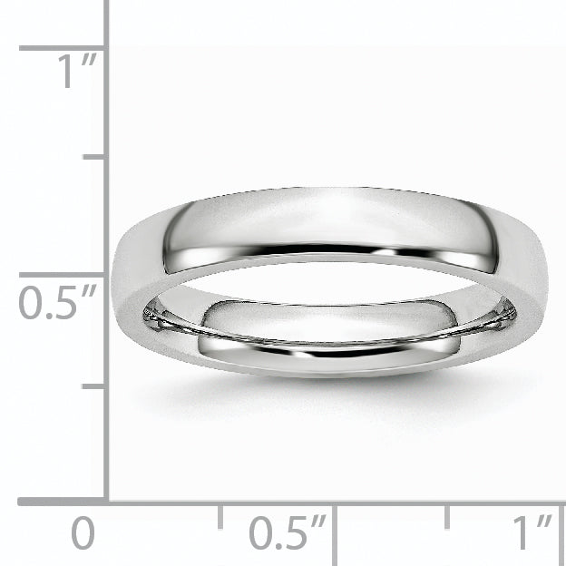 Polished Half-Round Cobalt Wedding Band 4mm