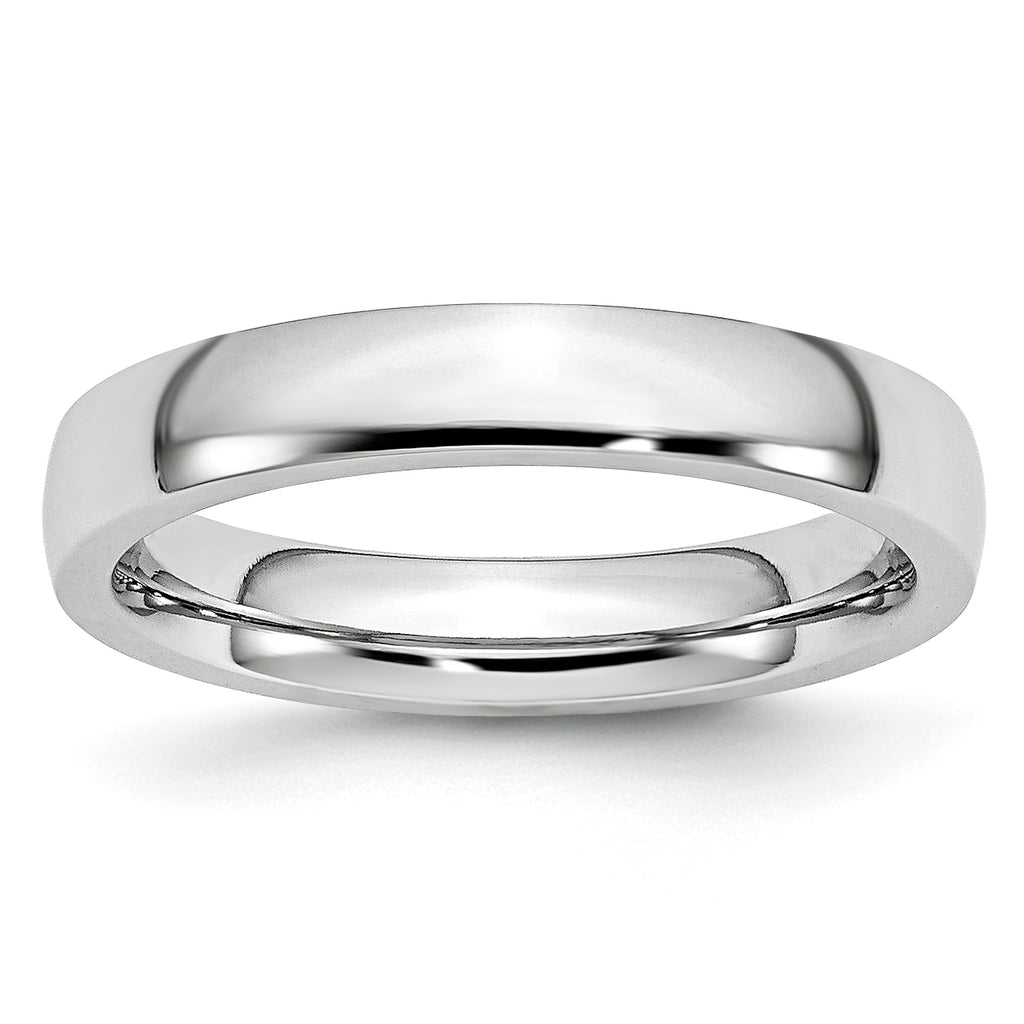 Polished Half-Round Cobalt Wedding Band 4mm