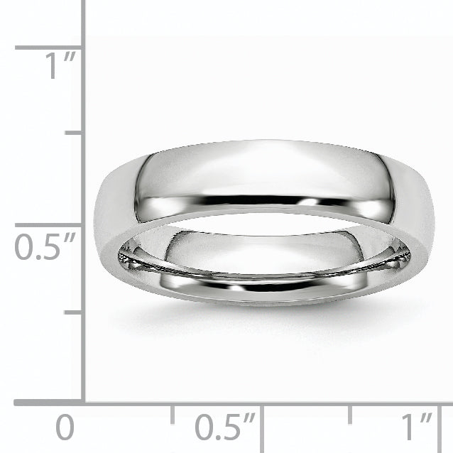 Chisel Cobalt Polished 5mm Half Round Band - Sophia Jewelers