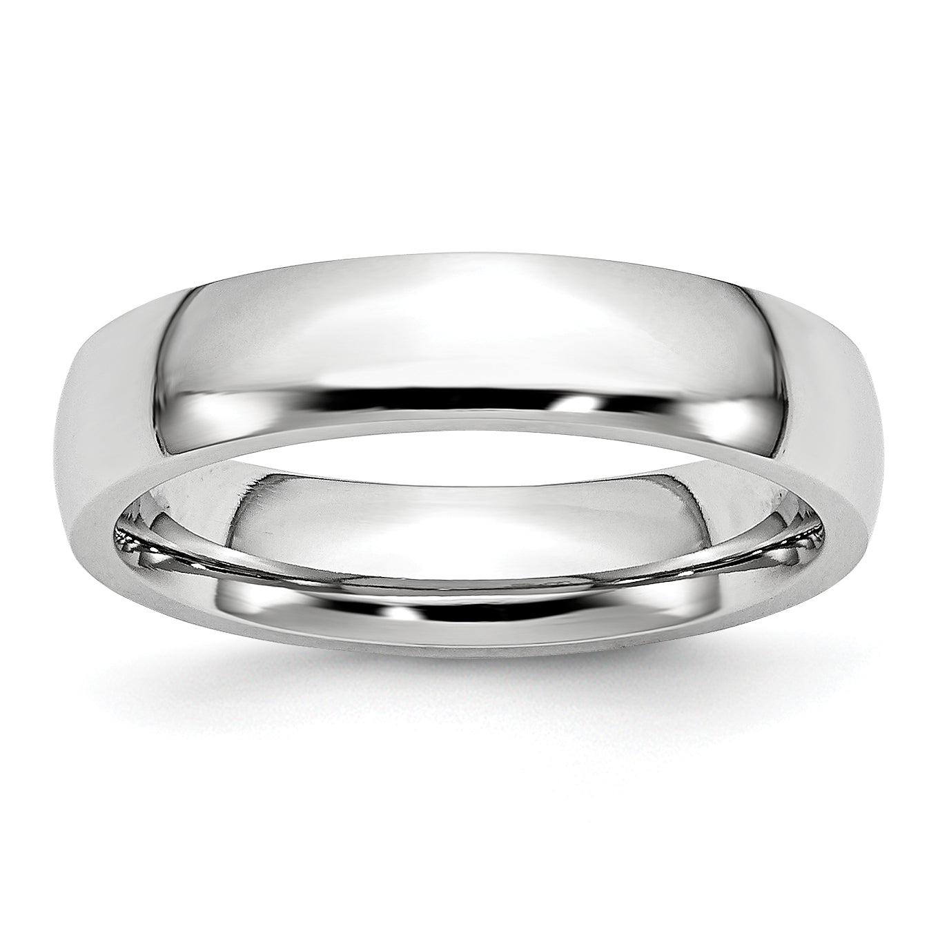 Polished Half-Round Cobalt Wedding Band 5mm Main image
