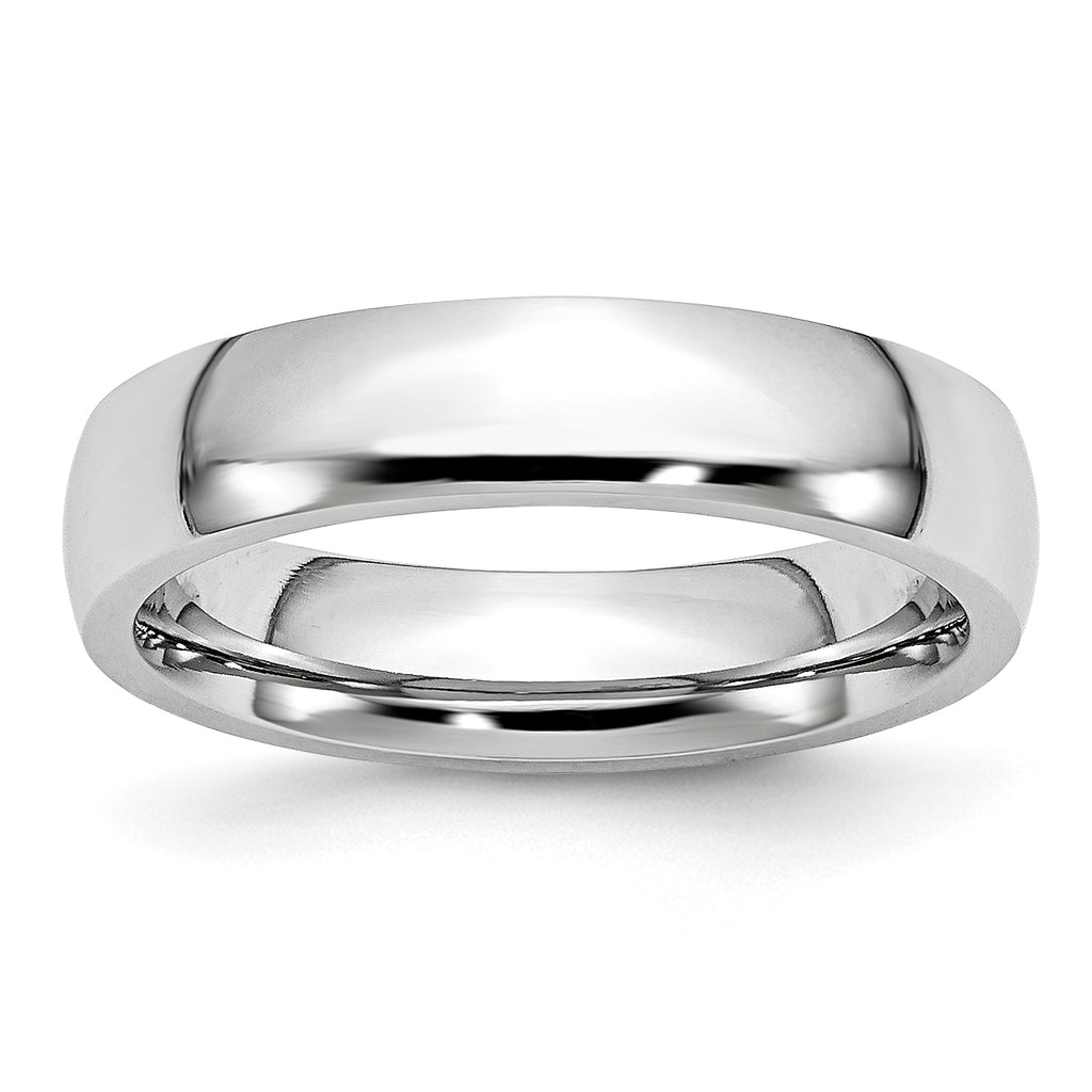 Chisel Cobalt Polished 5mm Half Round Band - Sophia Jewelers