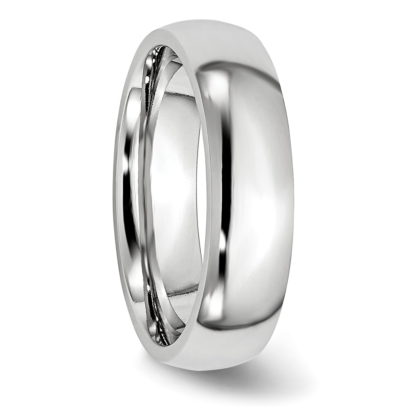 Polished Half-Round Cobalt Wedding Band 6mm