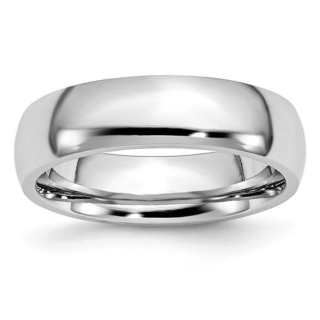 Polished Half-Round Cobalt Wedding Band 6mm