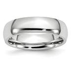 Polished Half-Round Cobalt Wedding Band 6mm
