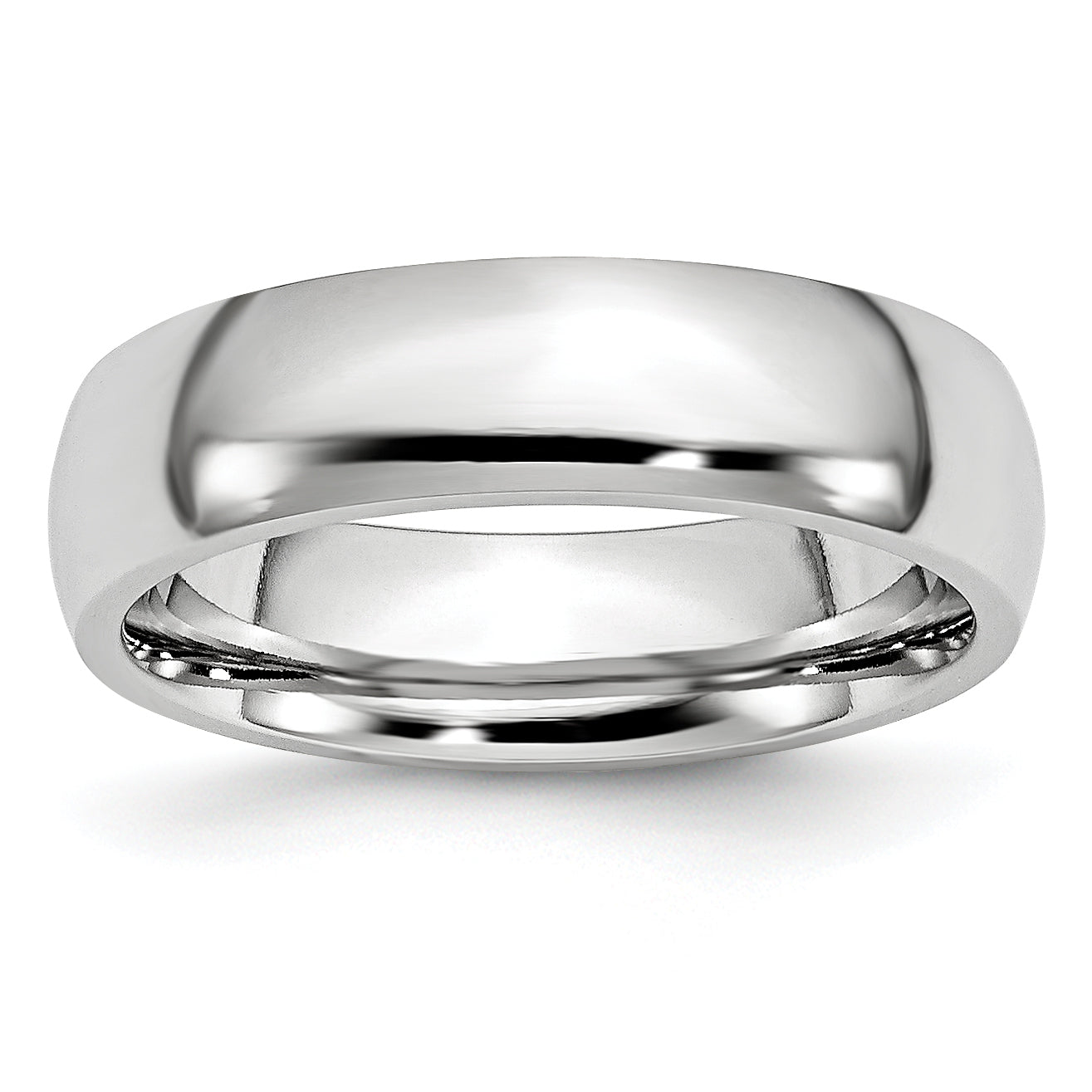 Polished Half-Round Cobalt Wedding Band 6mm