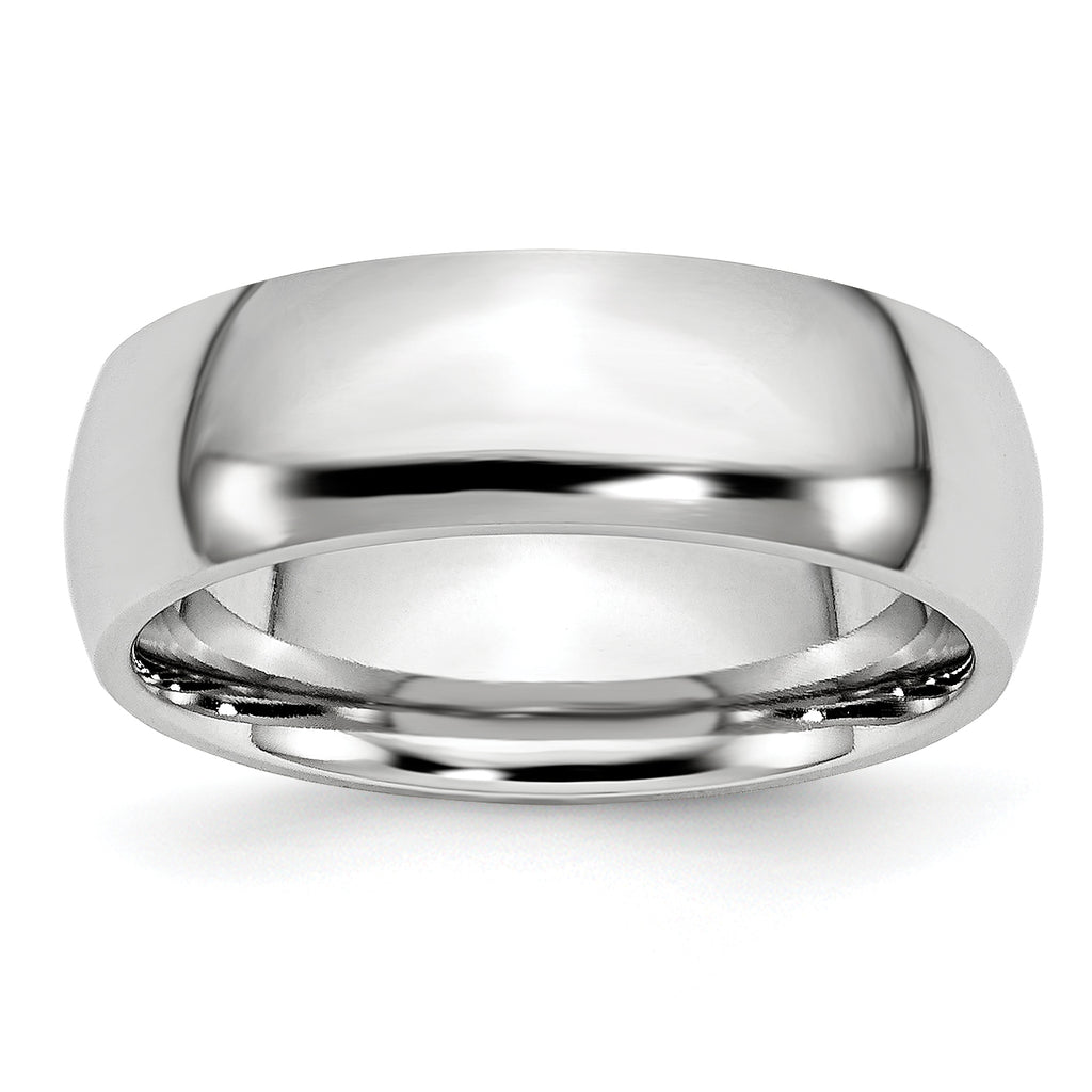 Polished Half-Round Cobalt Wedding Band 7mm
