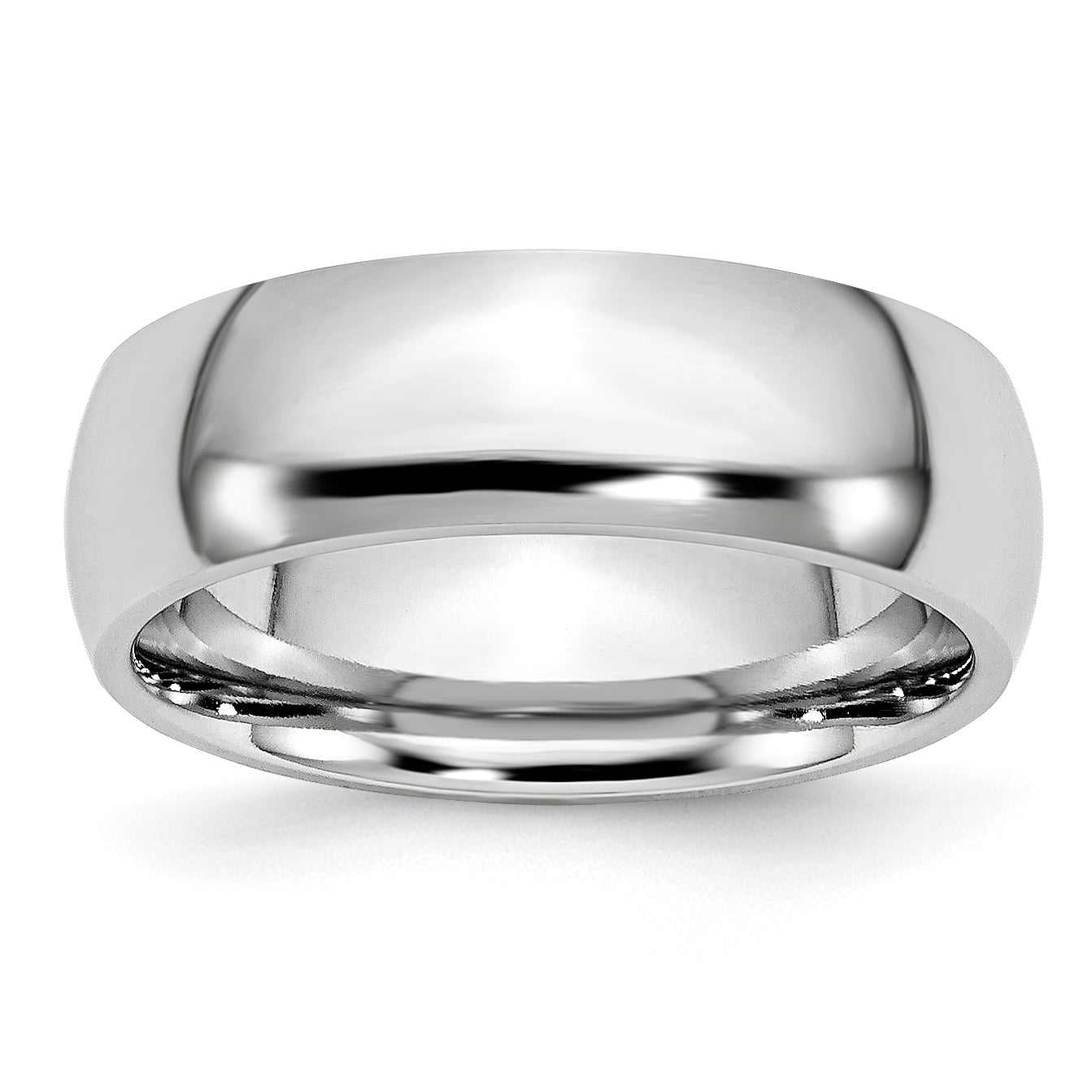 Polished Half-Round Cobalt Wedding Band 7mm