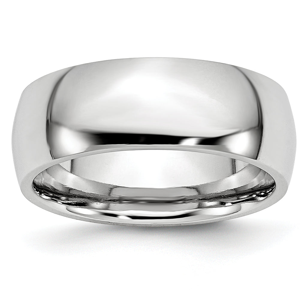 Polished Half-Round Cobalt Wedding Band 8mm