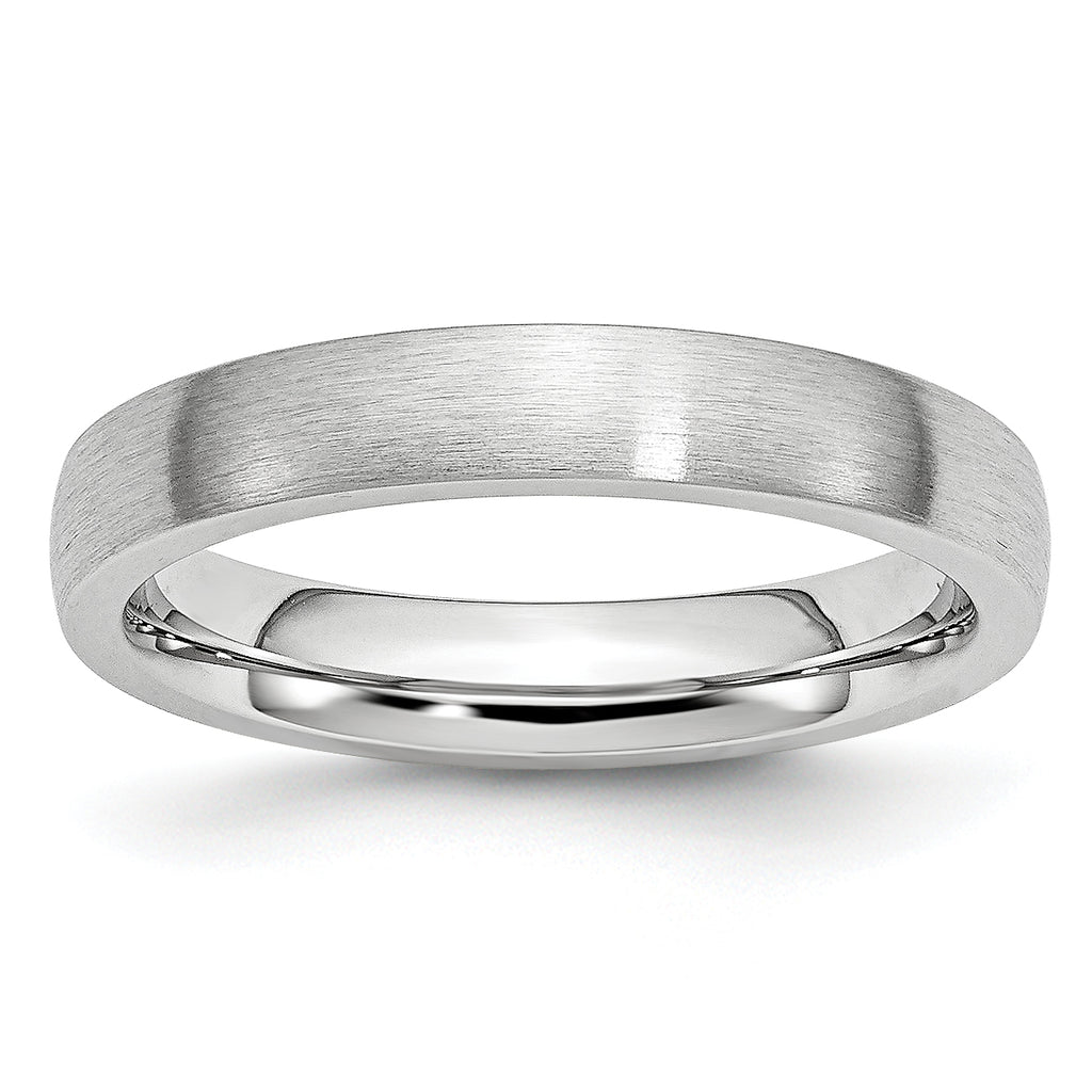 Brushed Half-Round Cobalt Wedding Band 4mm