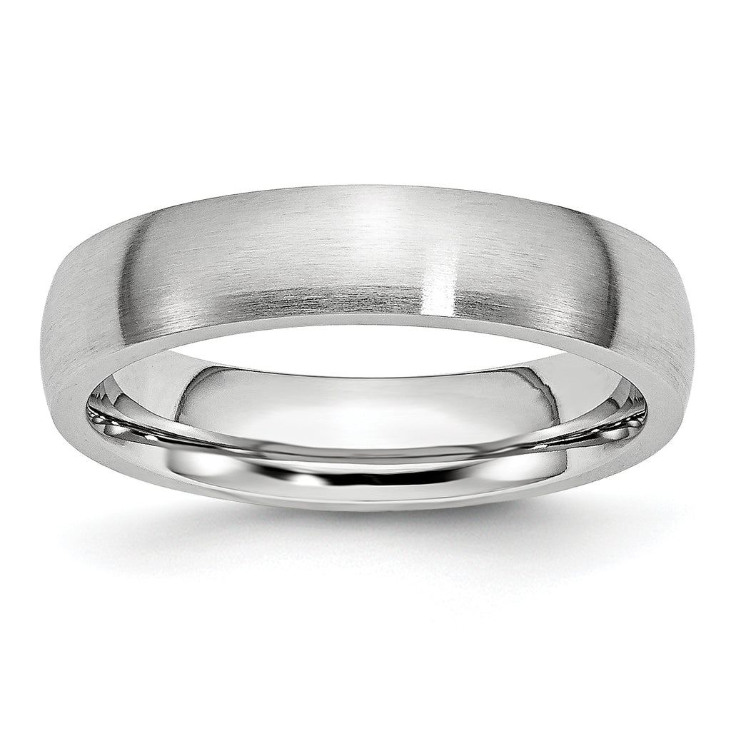 Brushed Half-Round Cobalt Wedding Band 5mm
