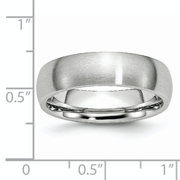 Brushed Half-Round Cobalt Wedding Band 6mm