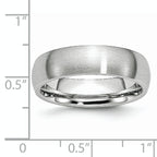 Brushed Half-Round Cobalt Wedding Band 6mm