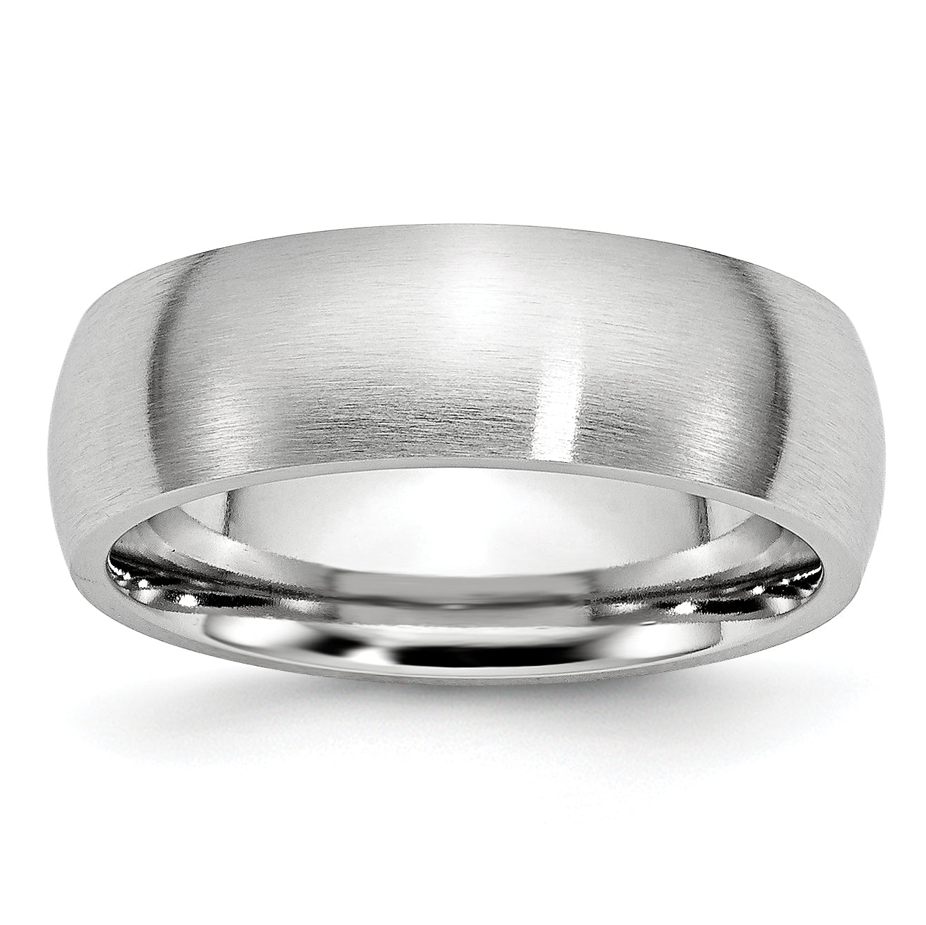 Brushed Half-Round Cobalt Wedding Band 7mm Main image