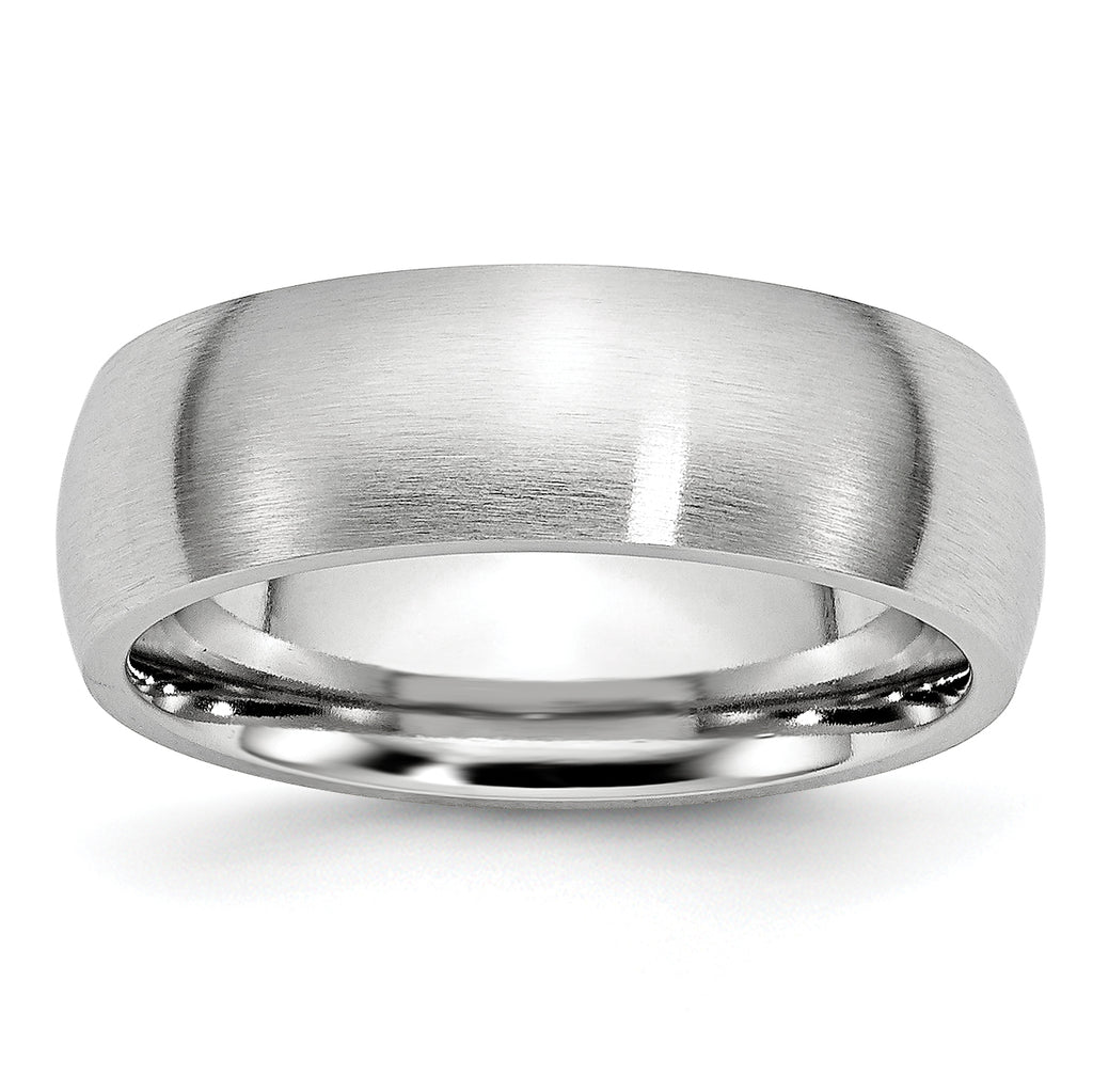 Brushed Half-Round Cobalt Wedding Band 7mm