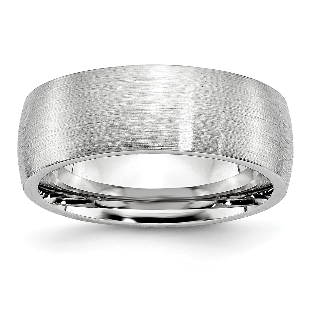 Brushed Half-Round Cobalt Wedding Band 8mm