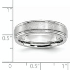 Chisel Cobalt Satin and Polished Ridged Edge 6mm Band