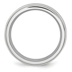 Brushed and Polished Ridged Cobalt Wedding Band 8mm