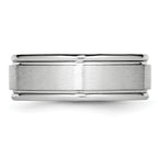 Brushed and Polished Ridged Cobalt Wedding Band 8mm
