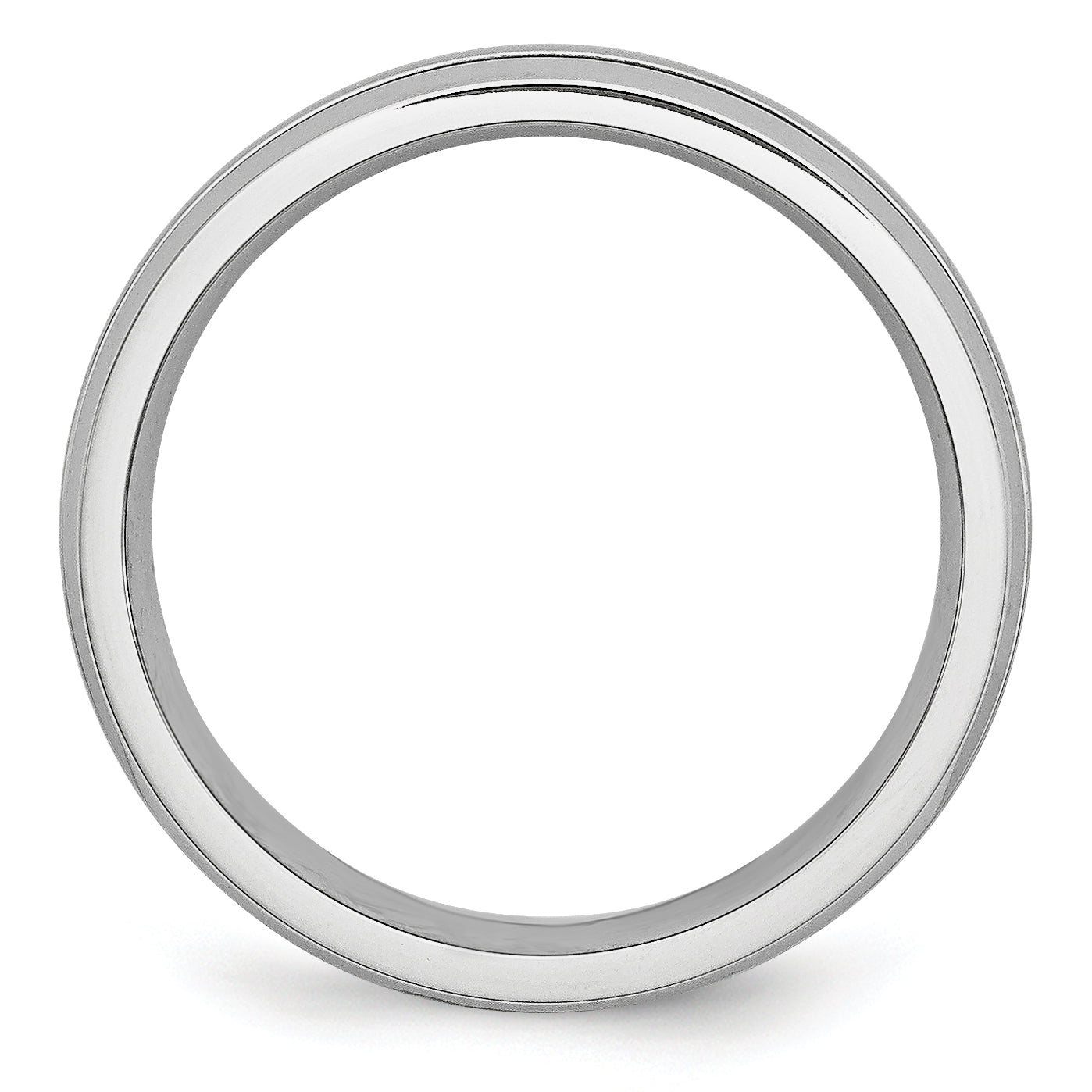Brushed and Polished Grooved Cobalt Wedding Band 6mm Secondary image