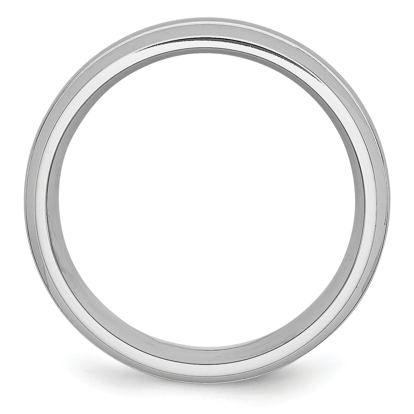 Brushed and Polished Grooved Cobalt Wedding Band 8mm