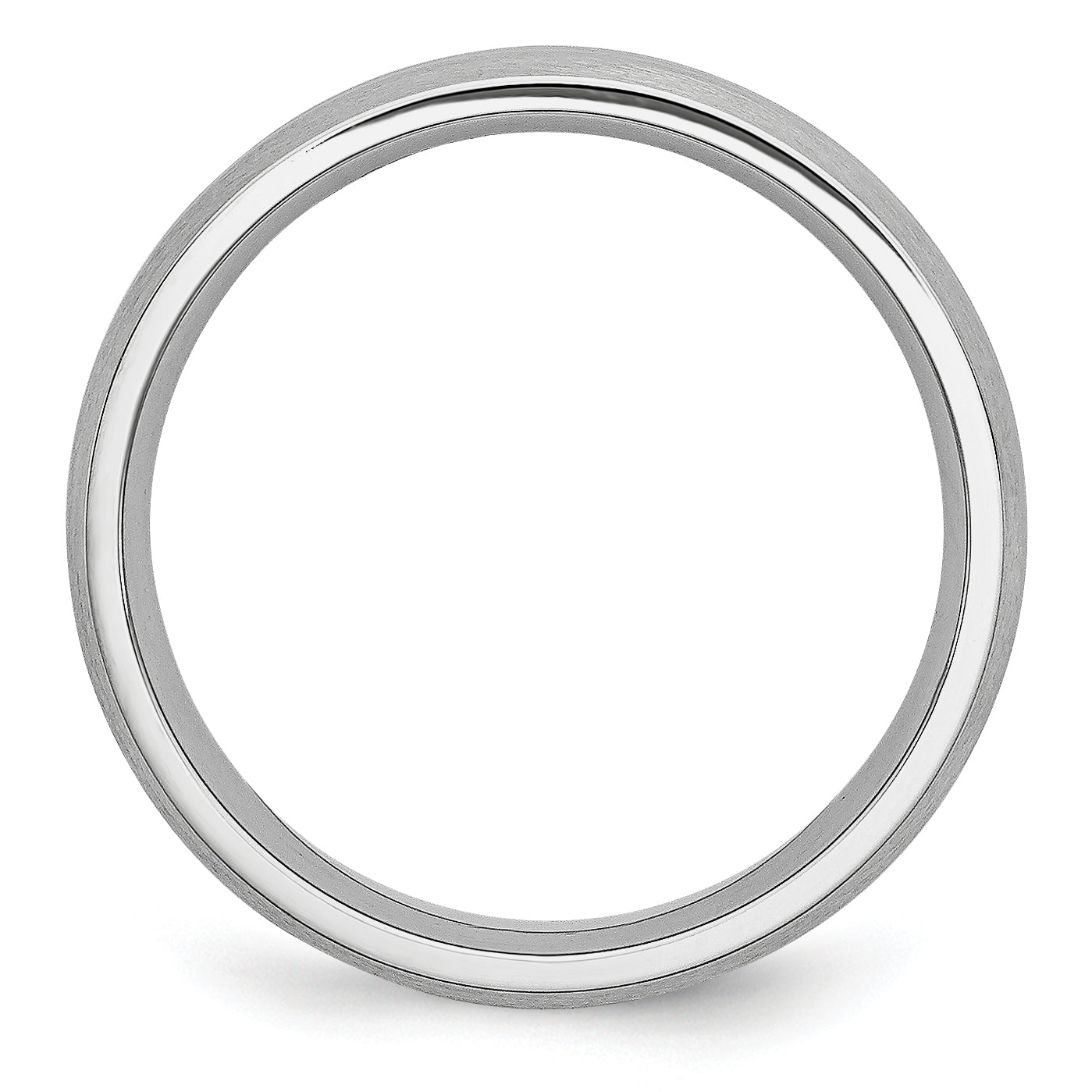 Brushed and Polished Grooved Cobalt Wedding Band 6mm sizes 7 through 13 in full and half Secondary image