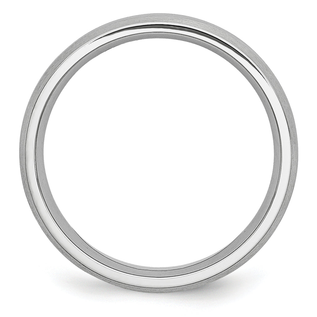 Brushed and Polished Grooved Cobalt Wedding Band 6mm sizes 7 through 13 in full and half