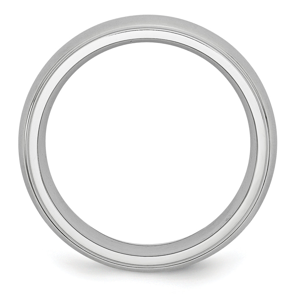 Brushed and Polished Ridged Cobalt Wedding Band 7mm sizes 7 through 13 in full and half