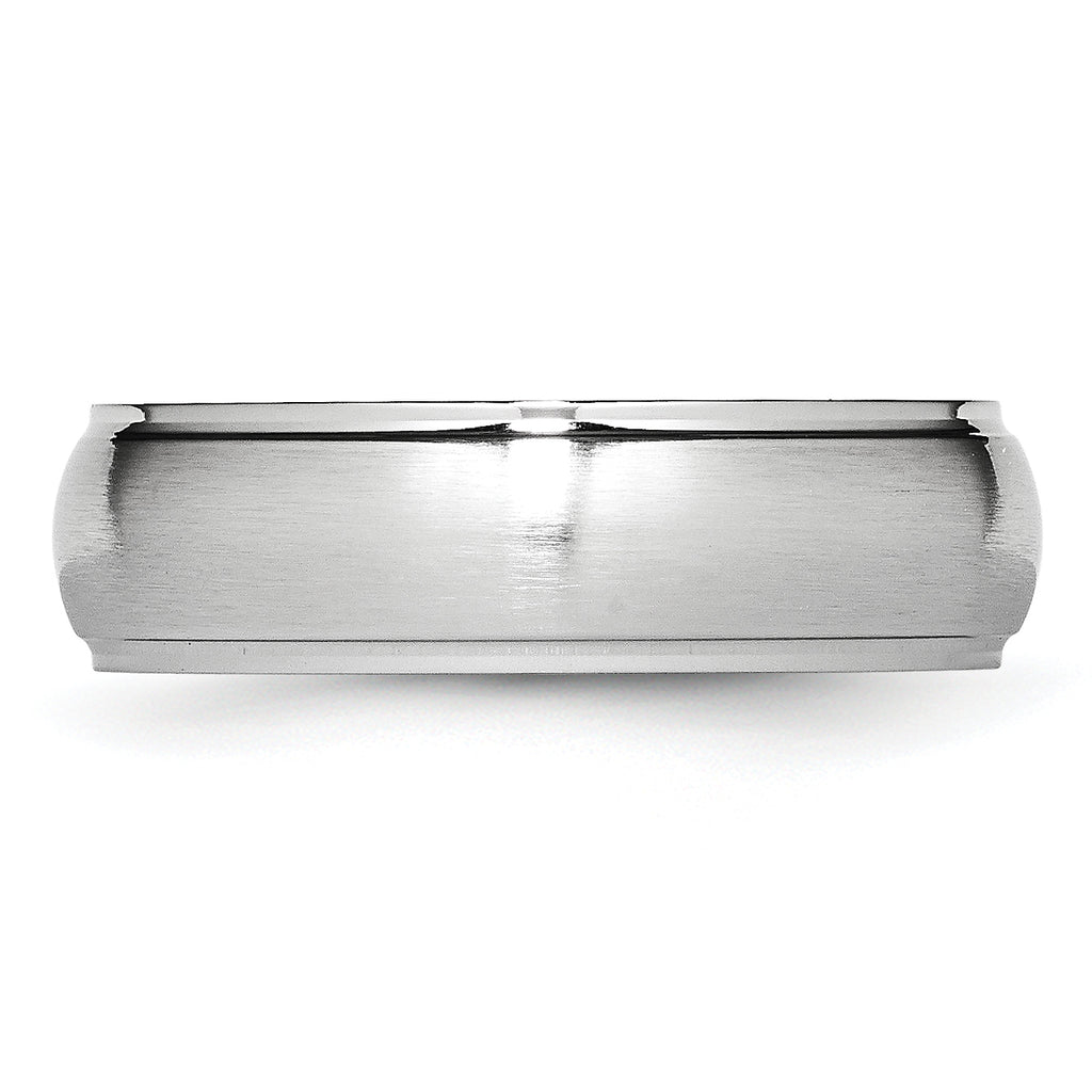 Brushed and Polished Ridged Cobalt Wedding Band 7mm sizes 7 through 13 in full and half