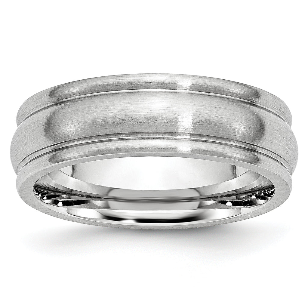 Brushed Cobalt Wedding Band 7mm sizes 7 through 13 in full and half