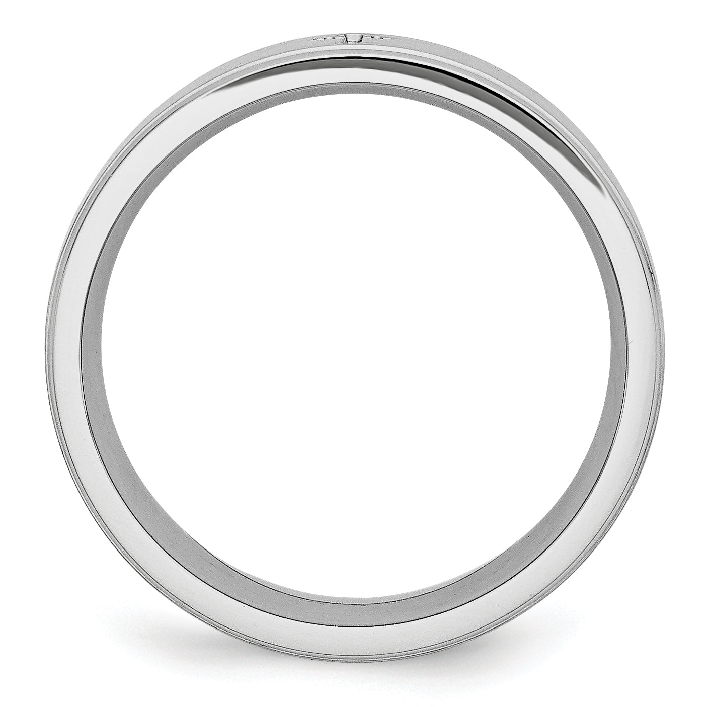 Chisel Cobalt Satin and Polished Ridged Edge 8mm Band