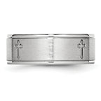 Chisel Cobalt Satin and Polished Ridged Edge 8mm Band