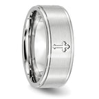 Chisel Cobalt Satin and Polished Ridged Edge 8mm Band