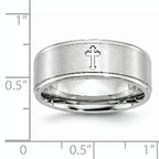 Chisel Cobalt Satin and Polished Ridged Edge 8mm Band