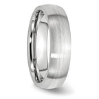 Brushed Sterling Silver Inlay Cobalt Wedding Band 6mm