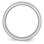 Chisel Cobalt Sterling Silver Inlay Satin and Polished 6mm Beveled Edge Band